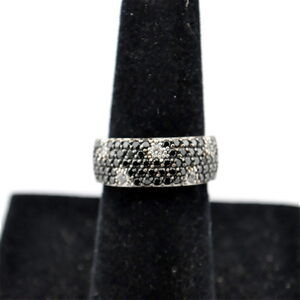 3/$20 3/$20 Sterling Silver Pave Black & Clear CZ Band Ring